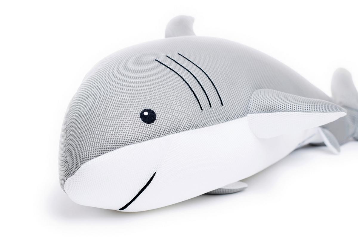 Schwimmtier Hai Grau - Grau, KONVENTIONELL, Textil (45/111/38cm)