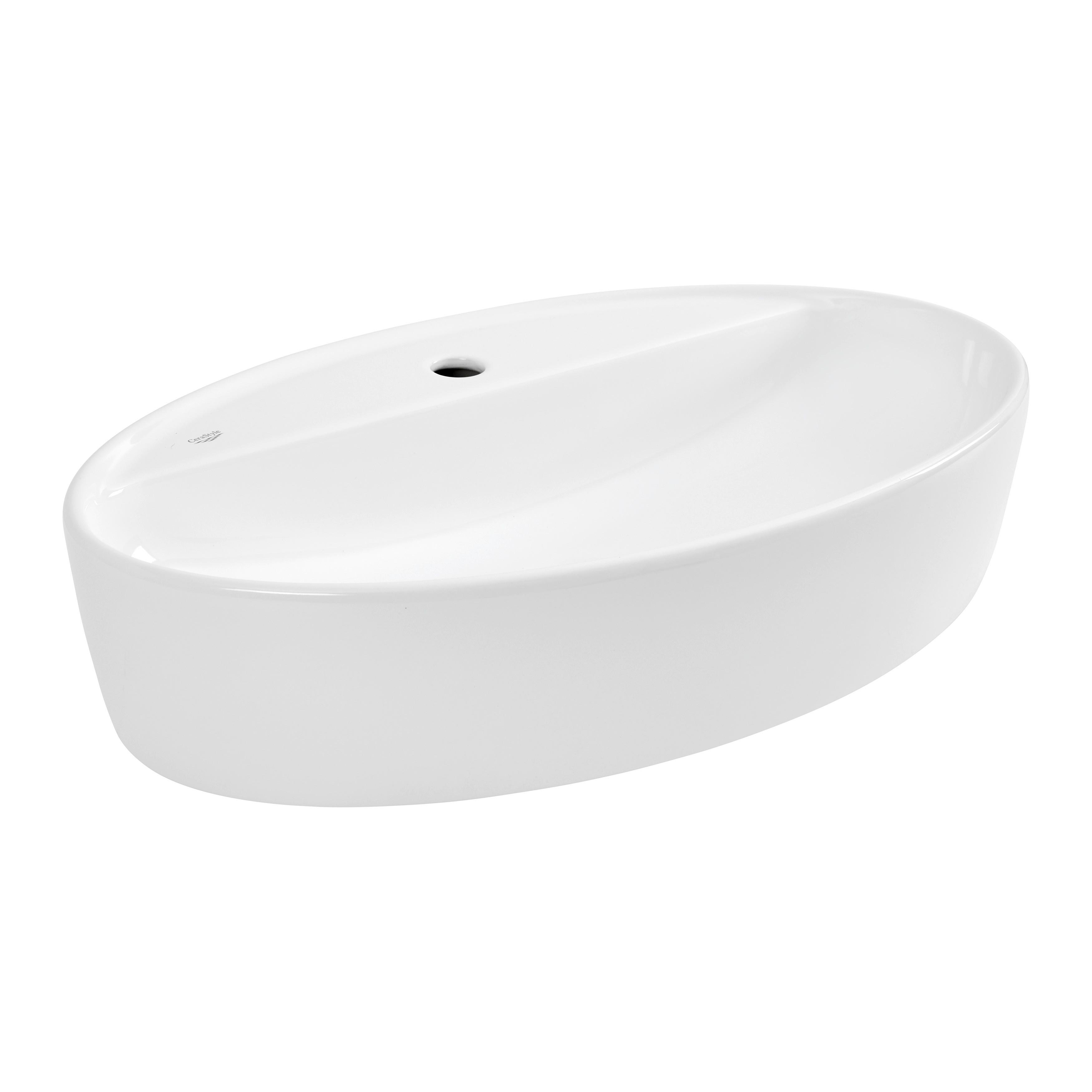 Waschbecken Unisen Weiß glänzend - Weiß, MODERN, Keramik (67/14/42cm) - Mömax