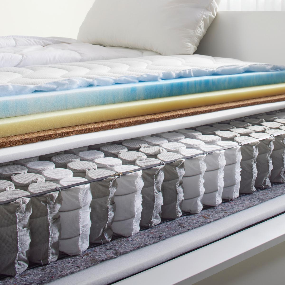 Taschenfederkernmatratze Kokos H3 ca. 120x200cm - Weiß, Textil (120/200cm) - Premium Living