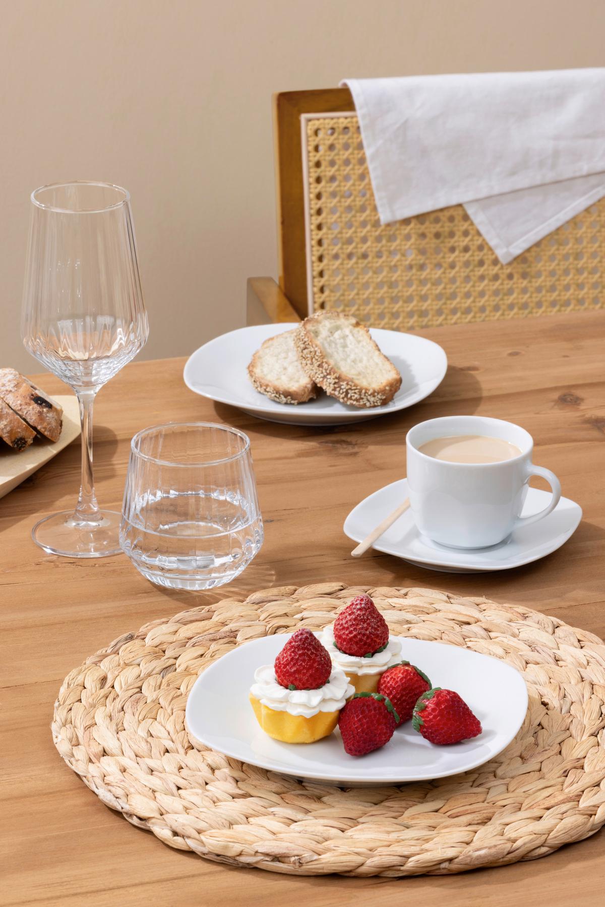 SERWIS KAWOWY COFFEE SET/SQUARE SHAPE - biały, Konventionell, ceramika - Boxxx