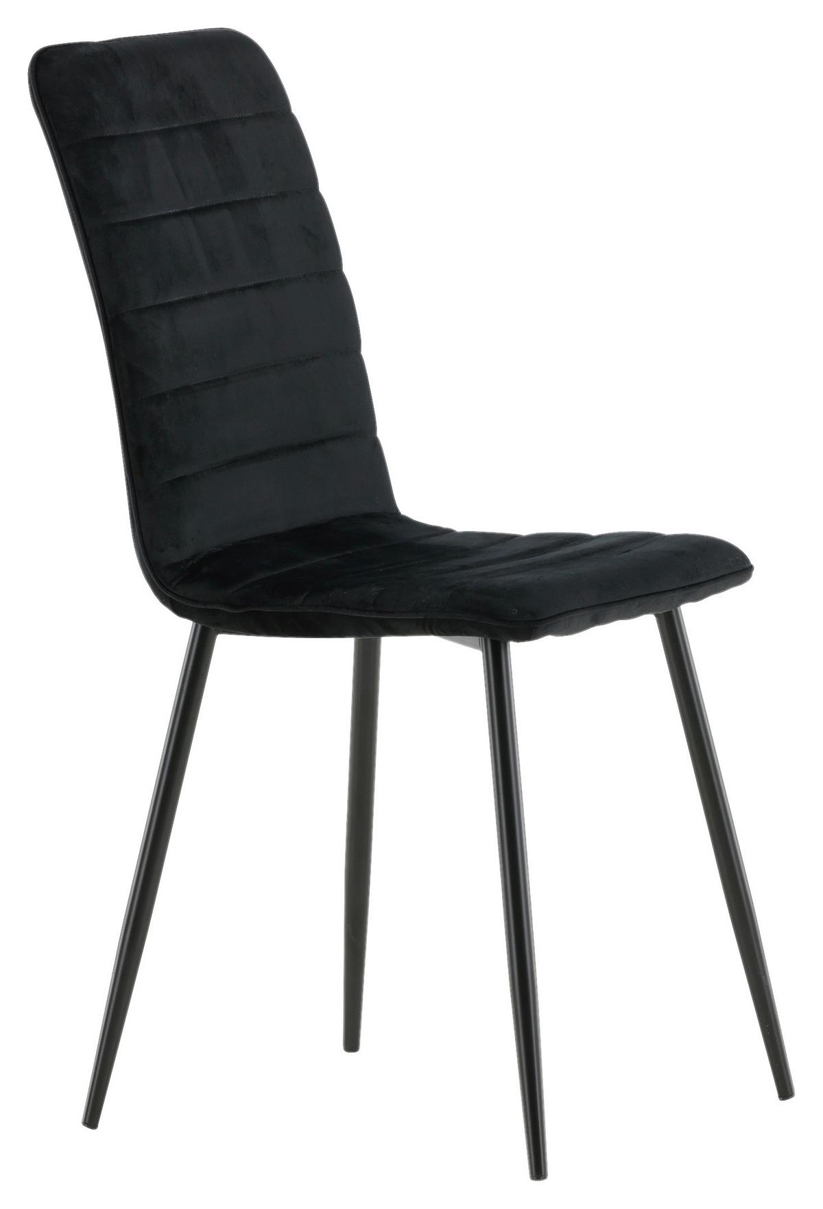 STUHL-SET WINDU - Schwarz, Design, Textil/Metall (43/94/49cm) - Livetastic