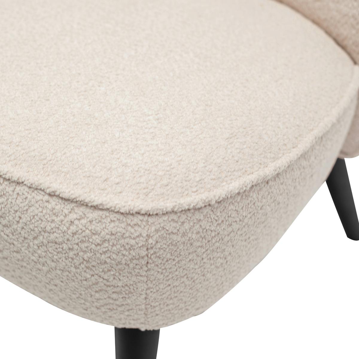 Sessel Sara Creme - Creme/Schwarz, Design, Holz/Textil (59/71/70cm) - Livetastic
