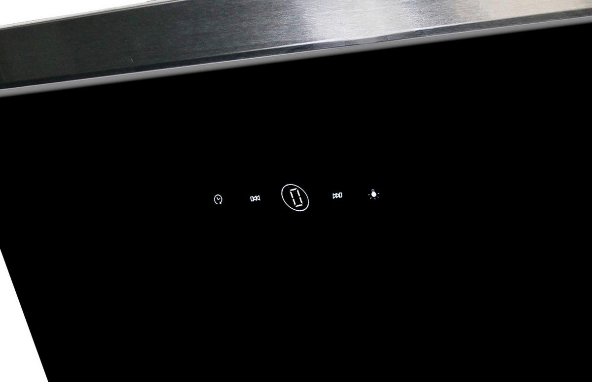 Kuhinjska Napa Skala, 90cm - črna, Trend, kovina/steklo (89,5/74,2-109,2/38,5cm) - Respekta