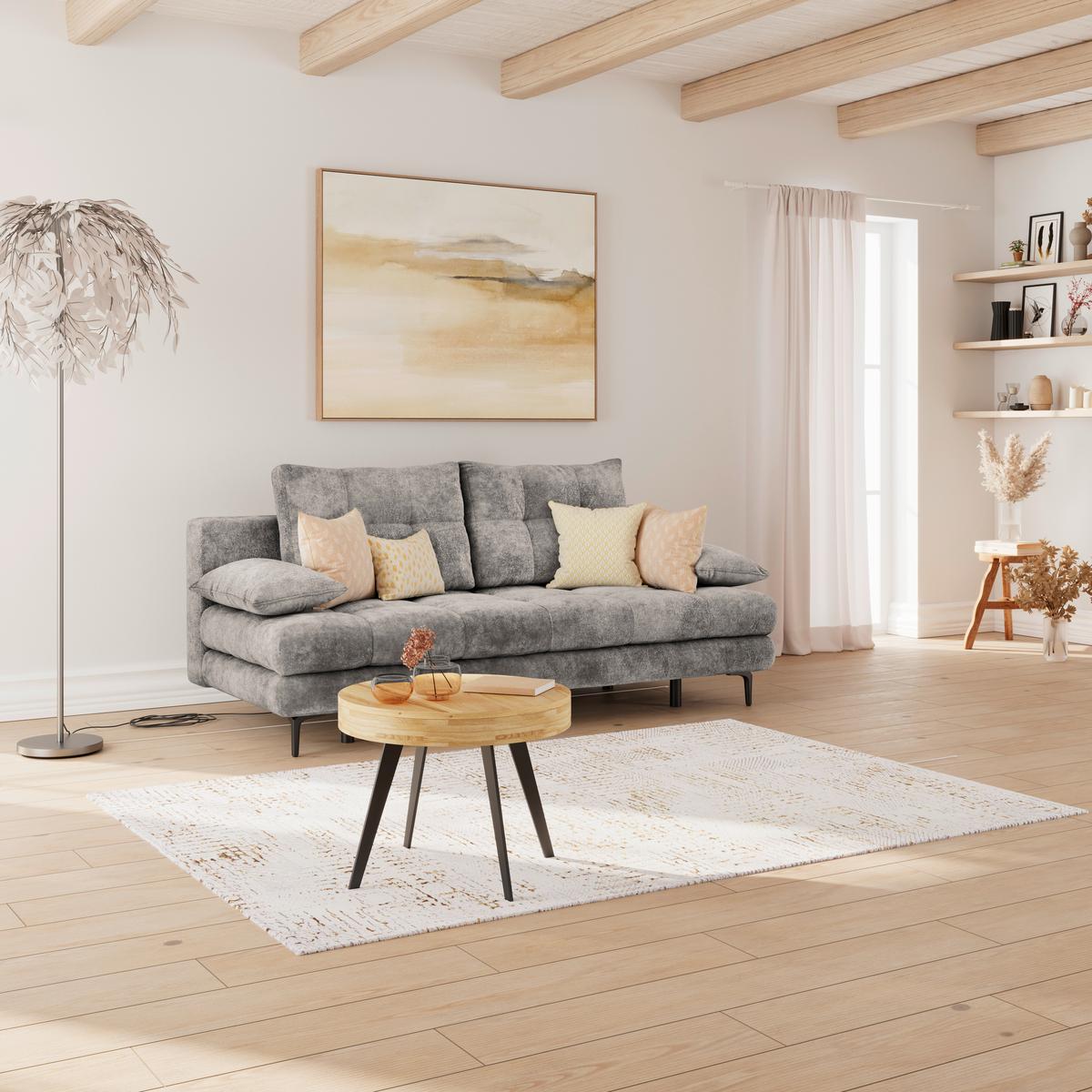 Trosjed Perla - siva/crna, Konvencionalno, tekstil/metal (203/94/96cm)