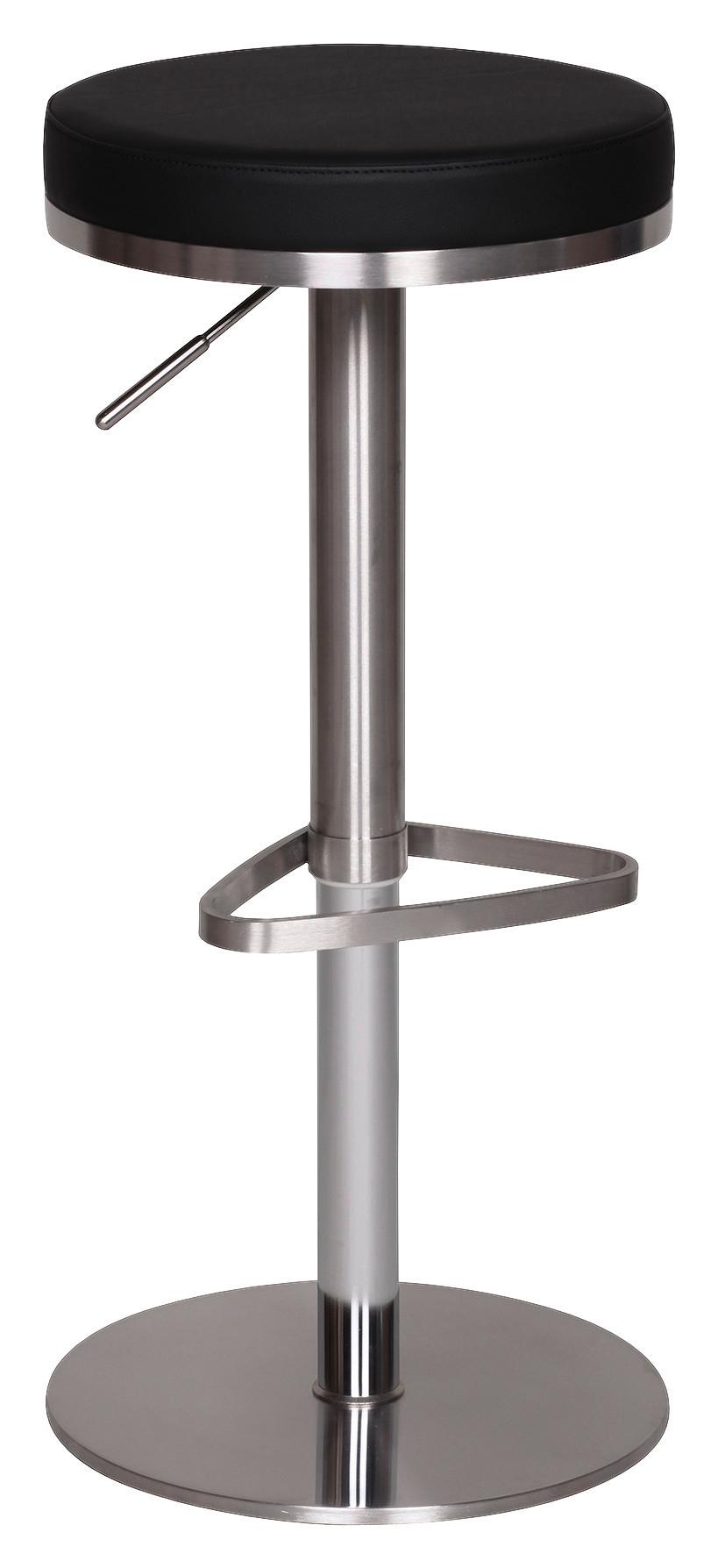 Barski Stol Wl1.293 - srebrne barve/črna, Moderno, kovina/tekstil (38/57/38cm) - MID.YOU