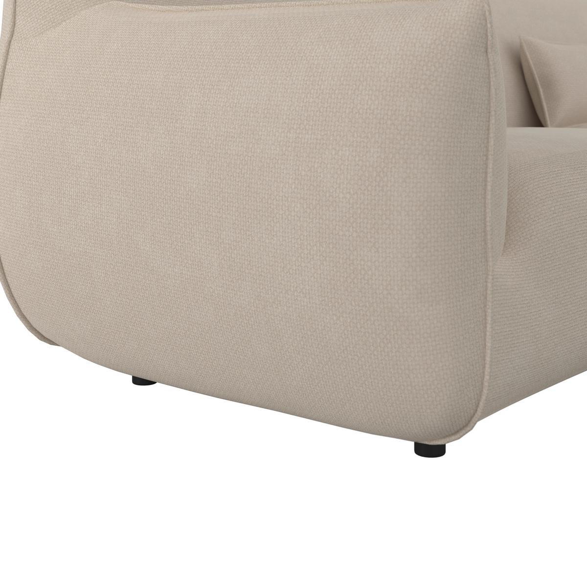 Velika Zofa Clara, Krem - črna/krem barve, Moderno, kovina/tekstil (284/86/111cm) - Bessagi Home