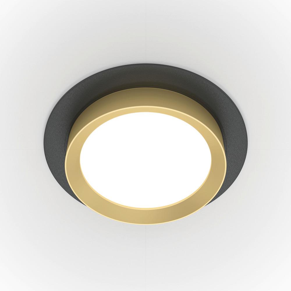 Deckenleuchte Hoop - Goldfarben/Schwarz, Modern, Kunststoff/Metall (11/5,3cm) - MAYTONI