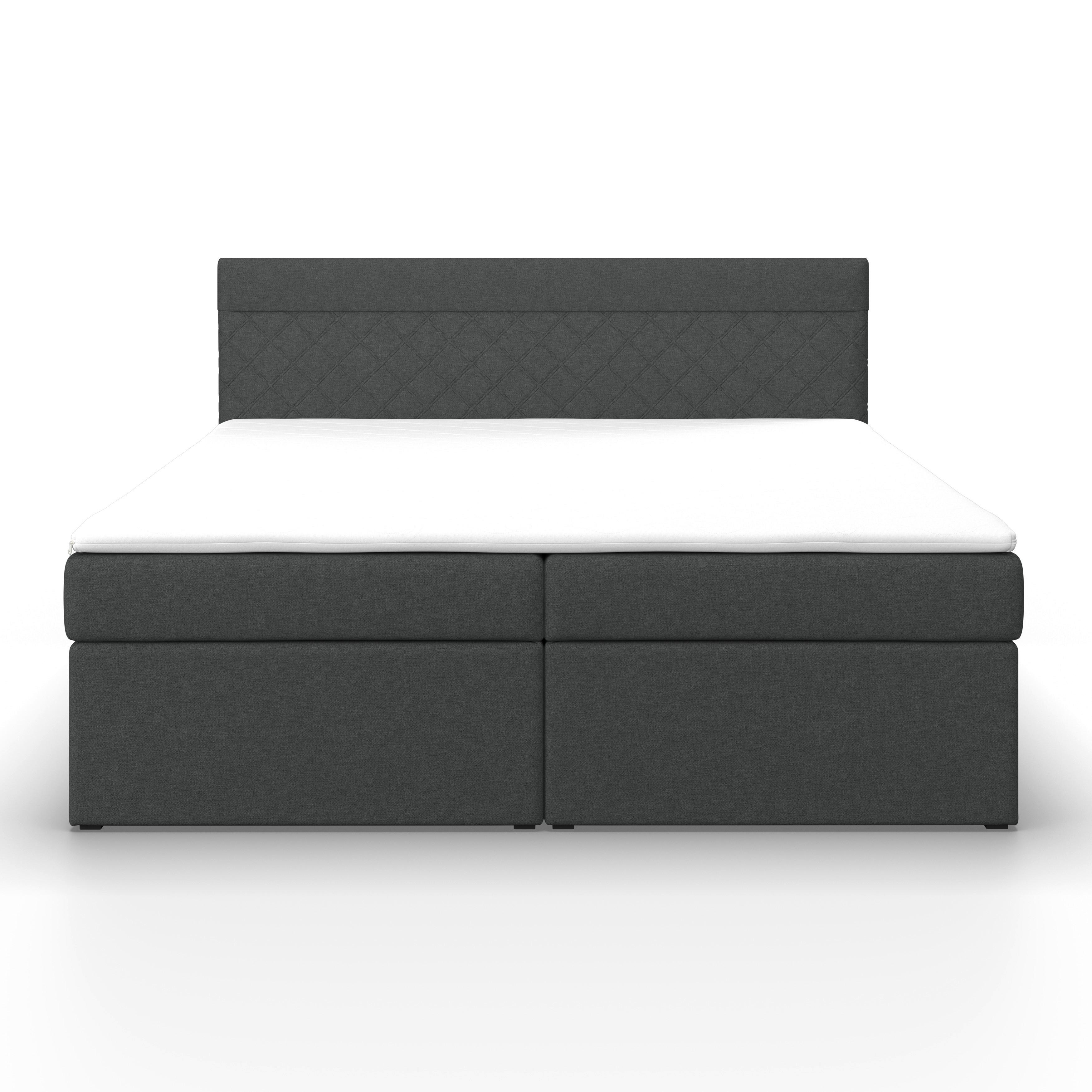 BOXSÄNG ROSA - mörkgrå/svart, Modern, trämaterial/trä (180/200cm) - Bessagi Home