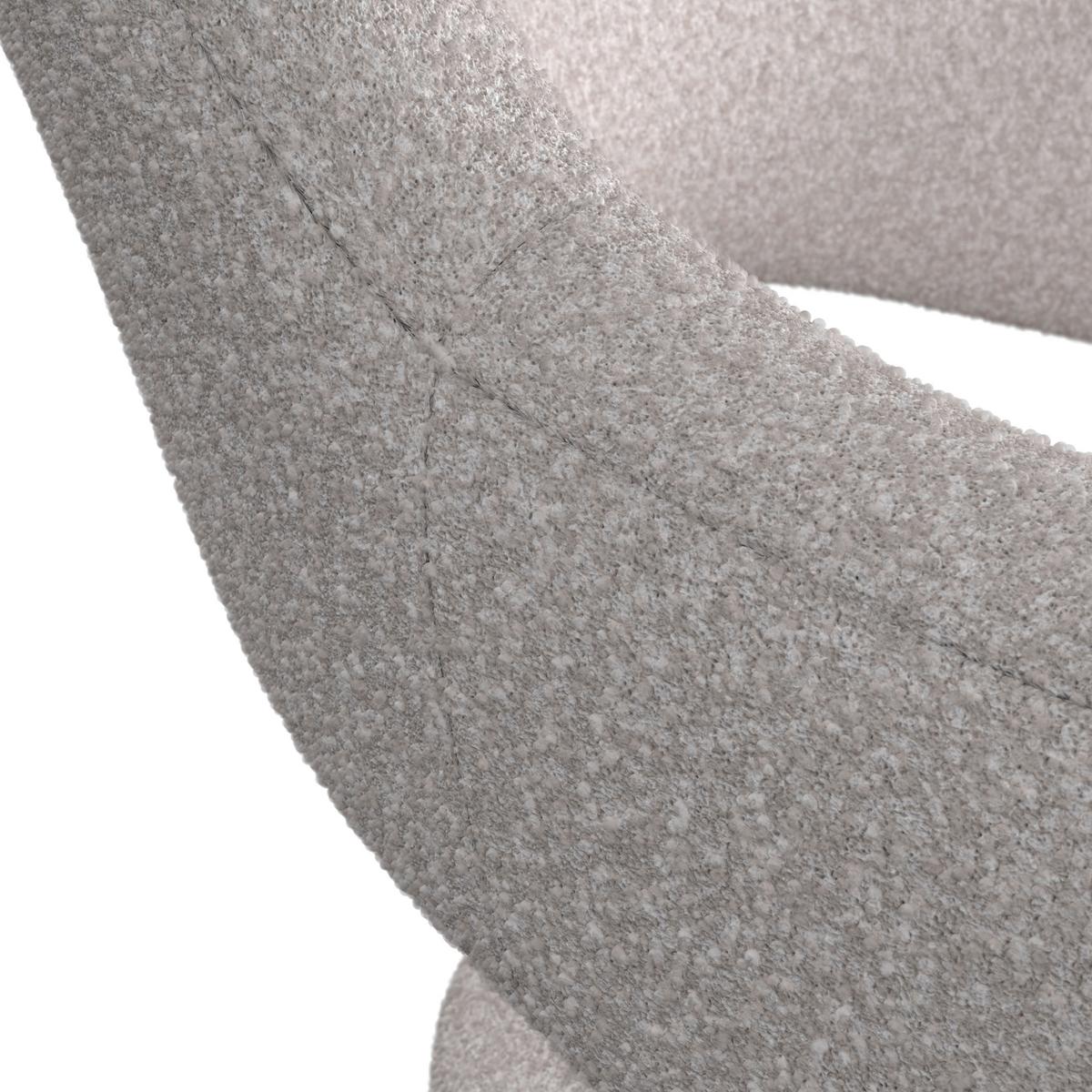 Armlehnstuhl Aria Creme Bouclé Gepolstert - Creme/Schwarz, MODERN, Holz/Textil (54/82/62cm) - Bessagi Home