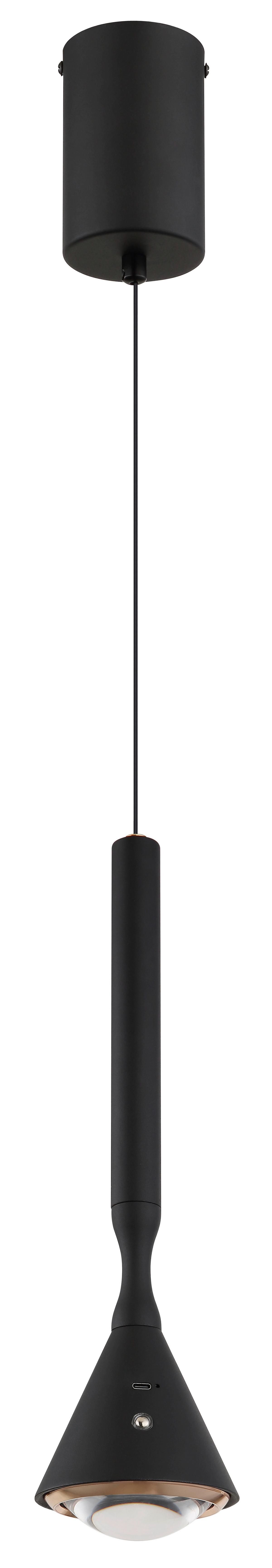 Led-hängeleuchte 16061s Lucinda - Weiss/Schwarz, Design, Kunststoff/Metall (9,9/50-210cm) - Globo