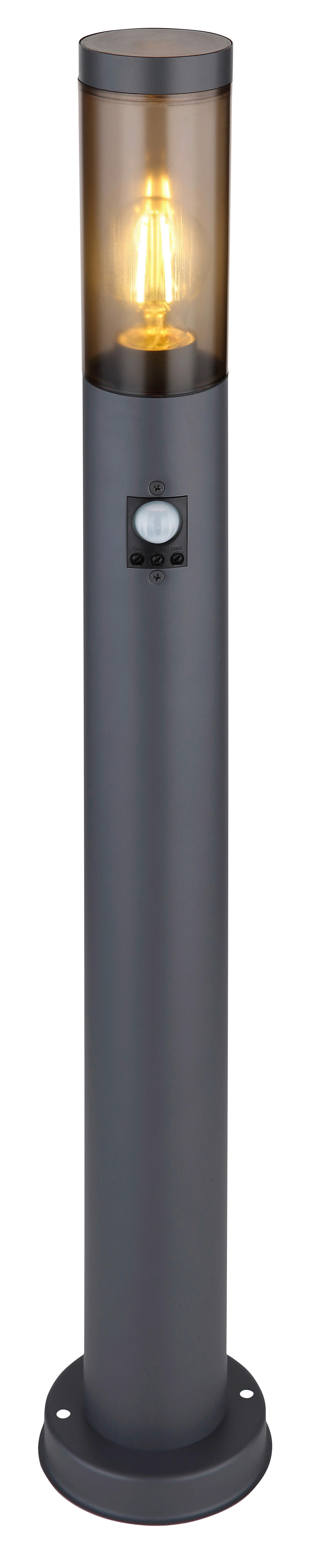 Außenleuchte Boston in Grau/Anthrazit max. 15 Watt - Anthrazit/Grau, Design, Kunststoff/Metall (12,7/80cm) - Globo