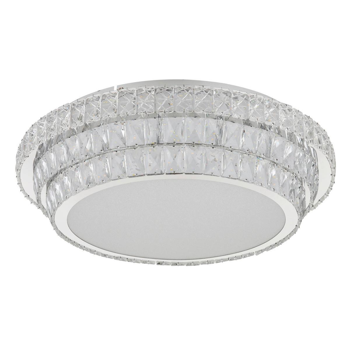LED-DECKENLEUCHTE 68157-58 - Klar/Chromfarben, Konventionell, Glas/Kunststoff (60cm) - Globo