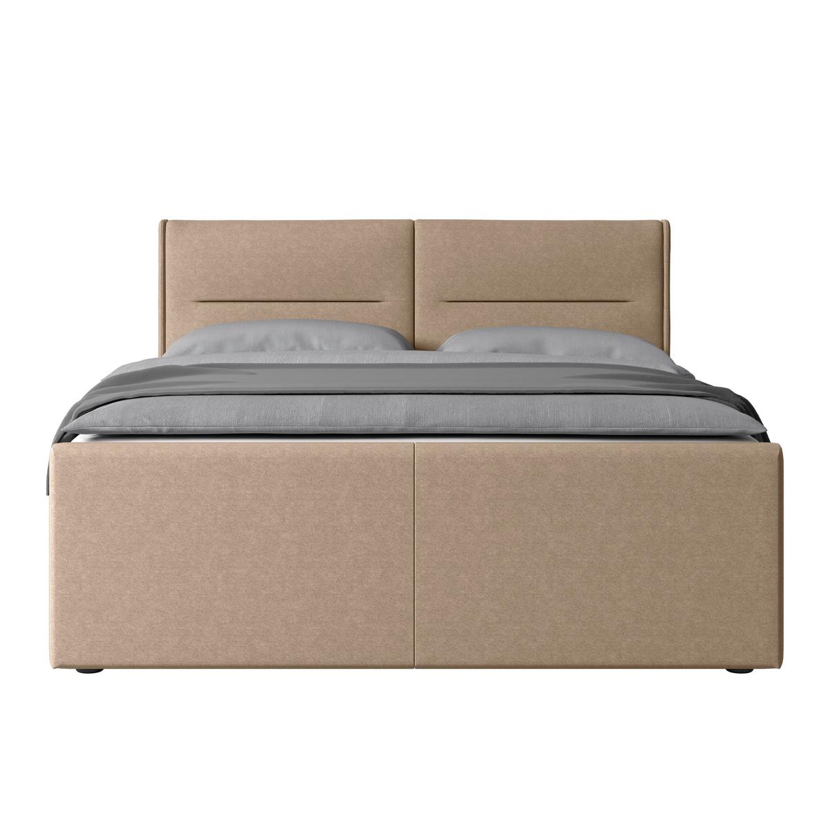Boxspringbett Kyoto ca. 180x200 cm Naturfarben - Schwarz/Naturfarben, MODERN, Karton/Holzwerkstoff (180/200cm) - MID.YOU