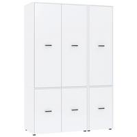 Kleiderschrank Kivo Weiß - Schwarz/Weiß, Basics, Holzwerkstoff/Kunststoff (135/199,6/52,1cm) - Based