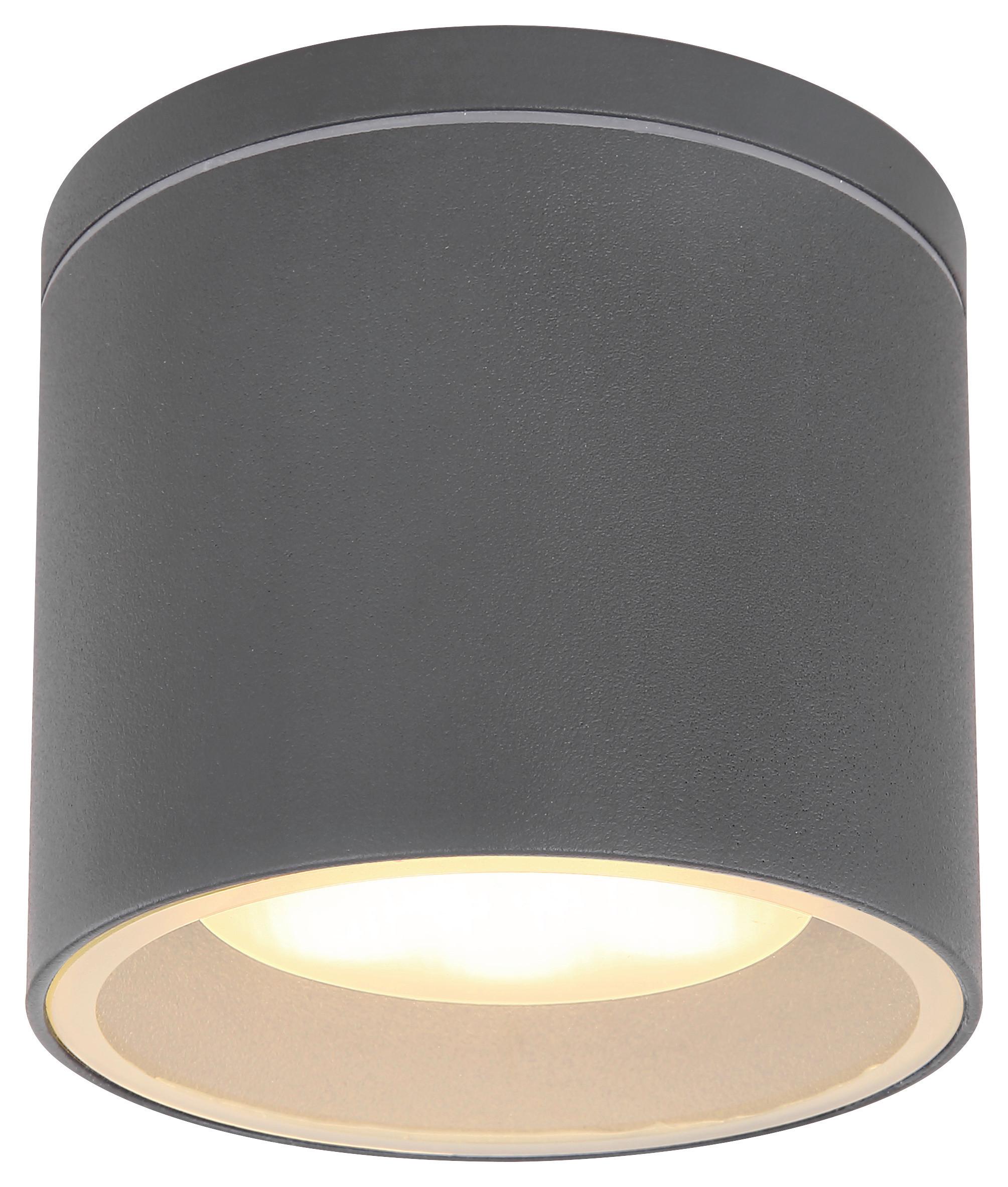 Außendeckenleuchte Alcala max. 11 Watt - Klar/Anthrazit, Basics, Glas/Metall (10,8/9,6cm) - Globo