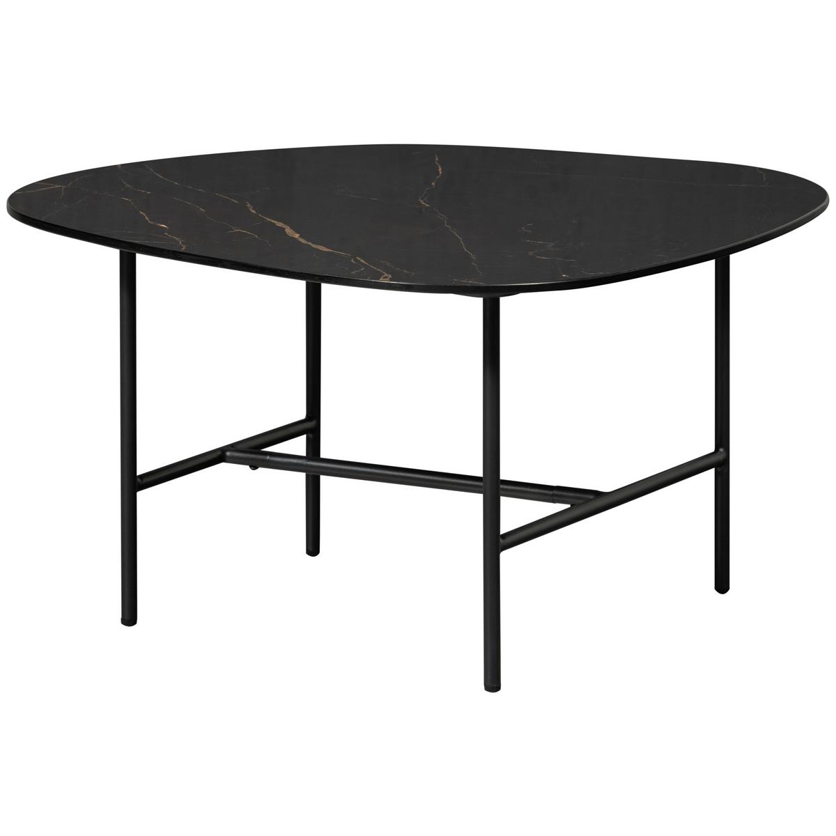 Couchtisch Vajen Schwarz L: 70 cm - Schwarz, Design, Keramik/Metall (70/70/38cm) - Livetastic