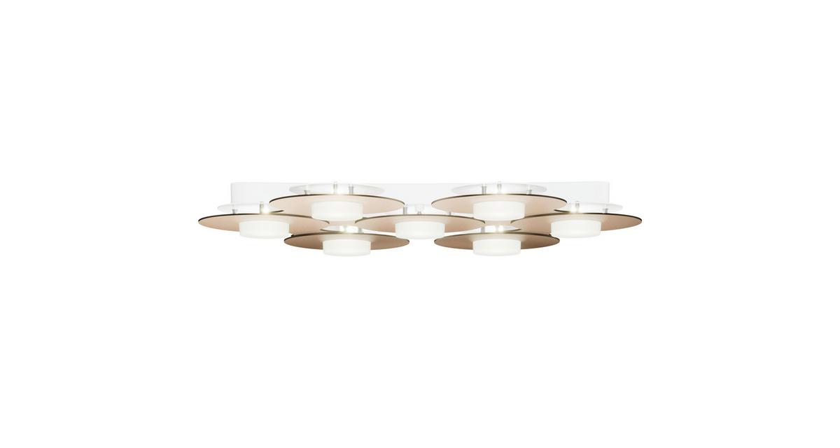 LAMPA SUFITOWA LED 77-830-090 LED DL DISC - kolor złoty/brązowy, Design, metal (57,7/52,2/6,6cm) - Grossmann
