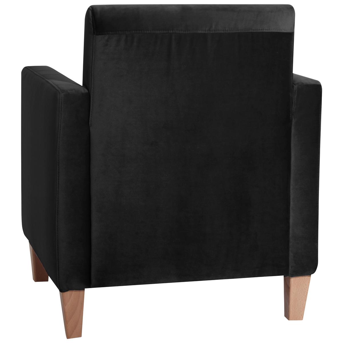 SESSEL MILLA - Schwarz/Naturfarben, Design, Holz/Textil (71/81/70cm) - Max Winzer
