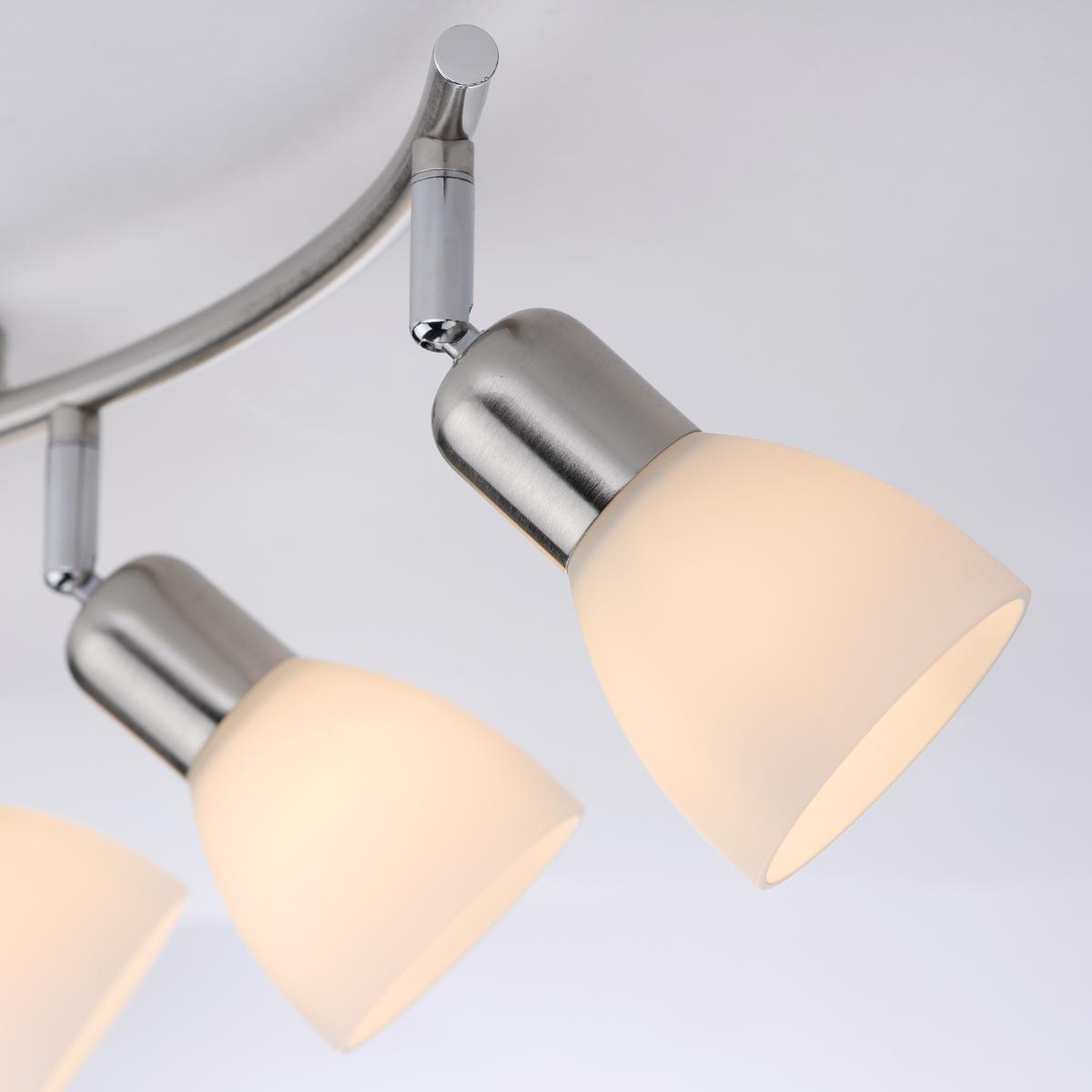 Deckenleuchte Karo max. 40 Watt - Alufarben/Nickelfarben, Basics, Glas/Metall (68/22cm)