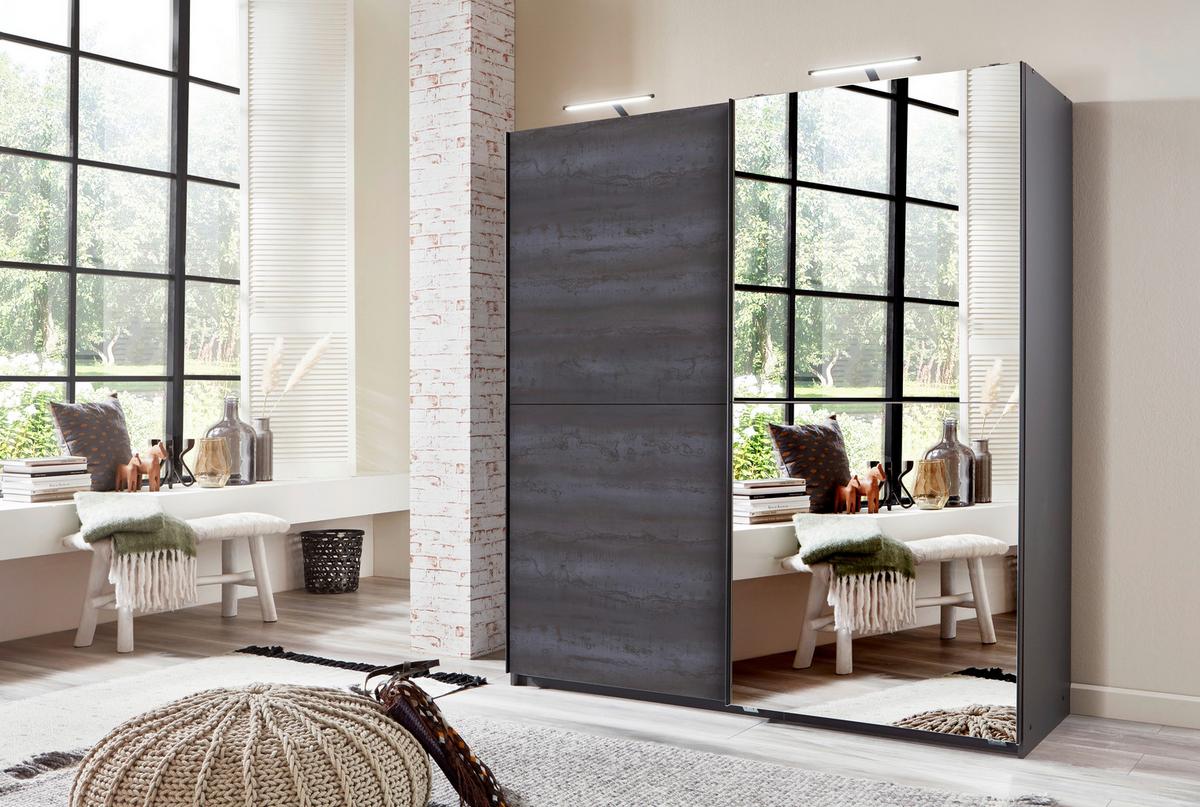 Ormar S Kliznim Vratima Herne - siva/boje grafita, Basics, drvni materijal (180/198/64cm) - Modern Living