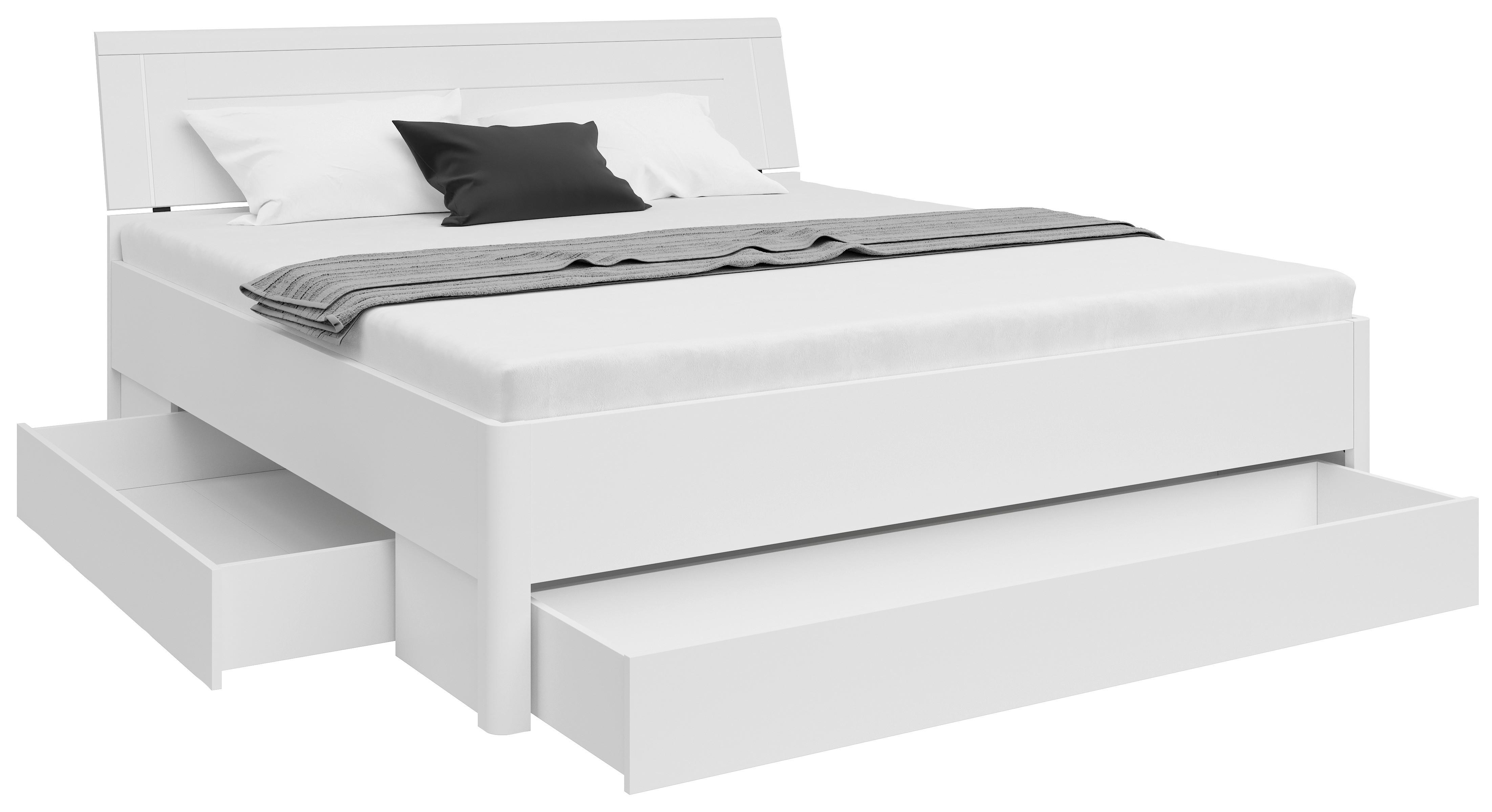 Krevet S Prostor. Za Odlaganje Saturn - bijela/boje grafita, Konvencionalno, drvni materijal (180/200cm) - Based