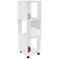 Görgős Polc Fehér Színben Rolly 2 - fehér, Modern, műanyag/faalapú anyag (34/111/34cm)