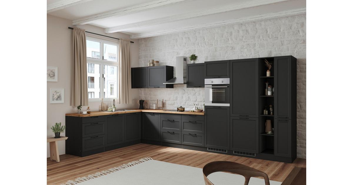 Eckküche Meran mit Geräten ca. 240x420 cm Grau/Eiche online kaufen mömax