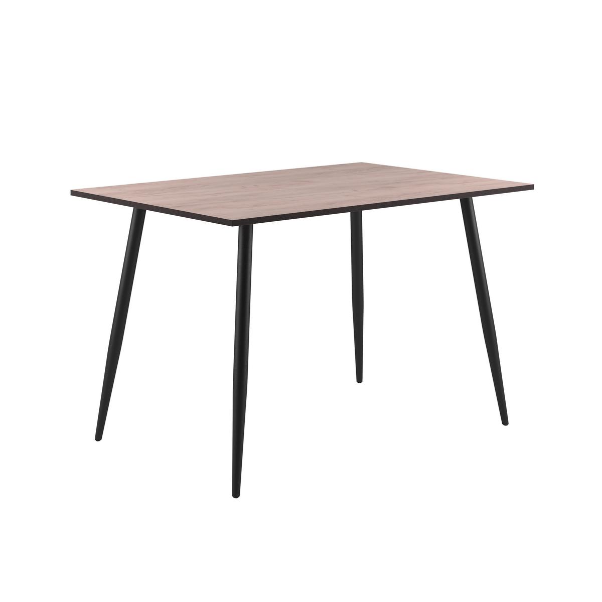 Masa TOM - culoare natur/negru, Konventionell, metal/material pe bază de lemn (120/76/80cm) - Based
