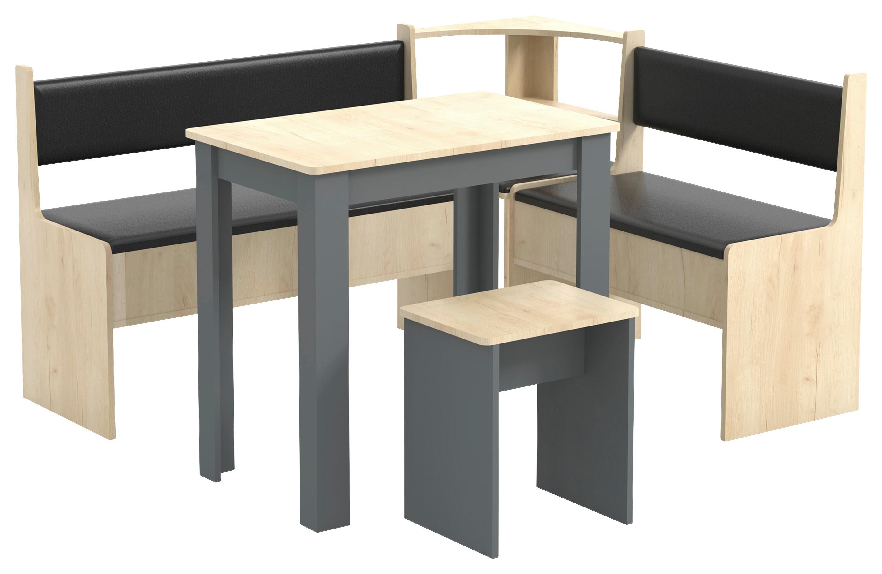 Kotna Garnitura Esal, Siva, Hrast - antracit, Moderno, leseni material (153/115cm) - MID.YOU