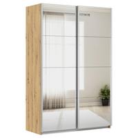 Ormar S Kliznim Vratima Feldkirch - srebrne boje/hrast Artisan, Moderno, drvni materijal/metal (136/210/62cm) - Modern Living