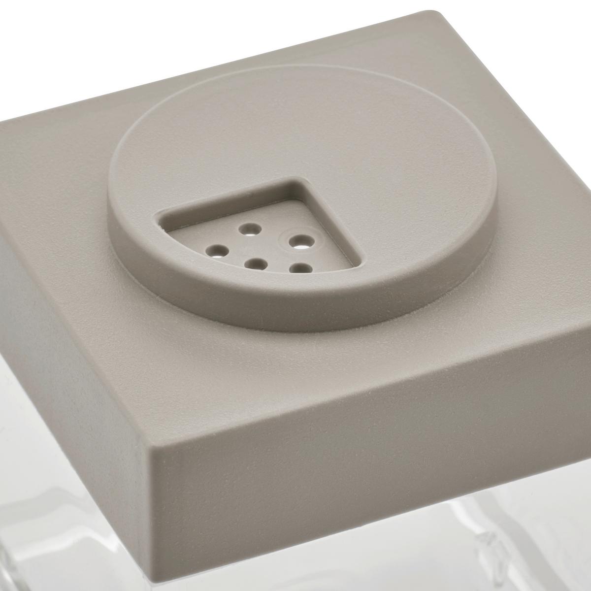 POJEMNIK KUCHENNY ADORNO - szarobrązowy/przezroczysty, tworzywo sztuczne (5/5/5,5cm)