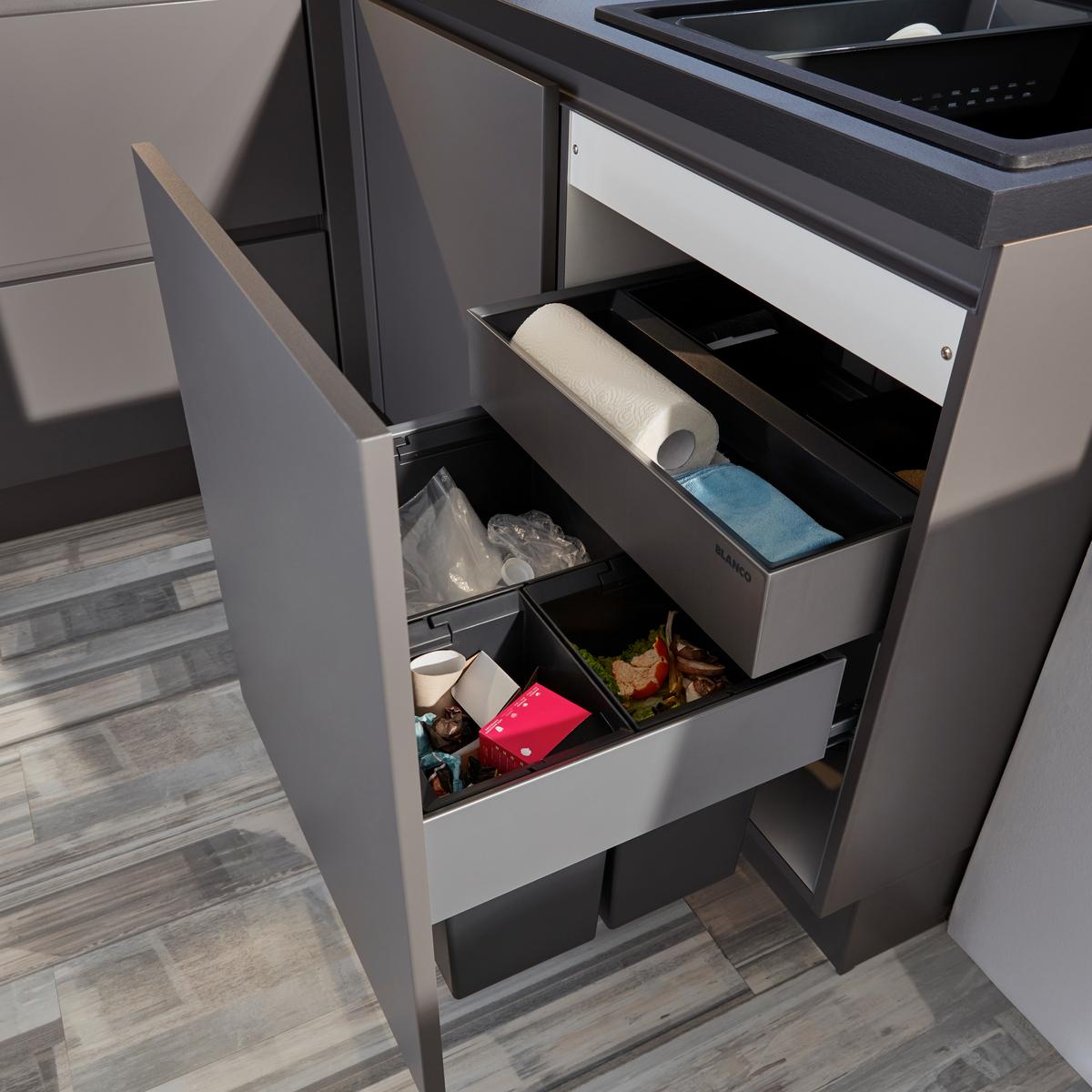 Eckküche Touch in Grau - Grau, KONVENTIONELL, Holzwerkstoff (285/185cm) - Nobilia
