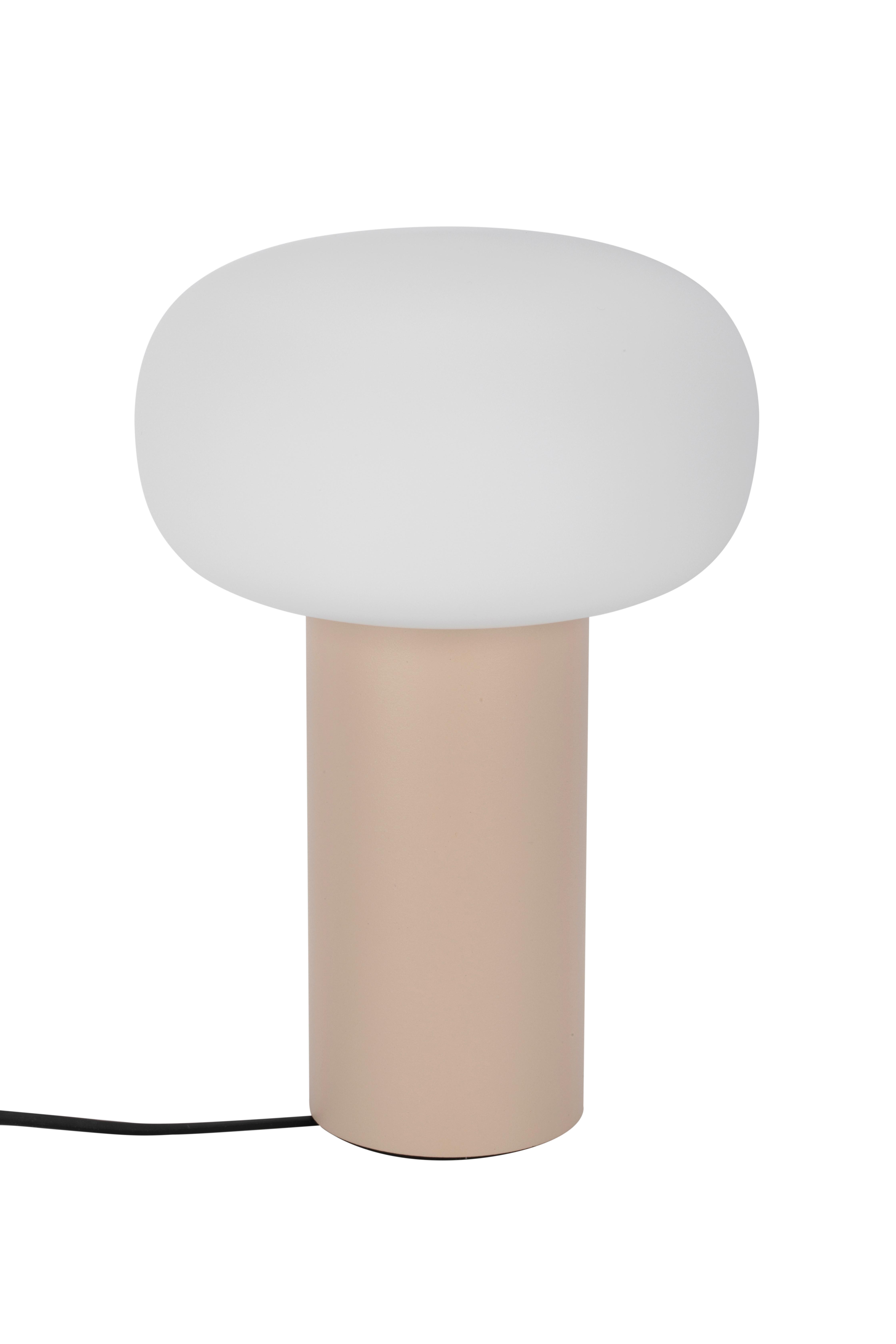 LAMPA STOŁOWA Z AKUMULATOREM FUNGO - biały/kolor piaskowy, Design, metal/szkło (13/19cm) - Dieter Knoll