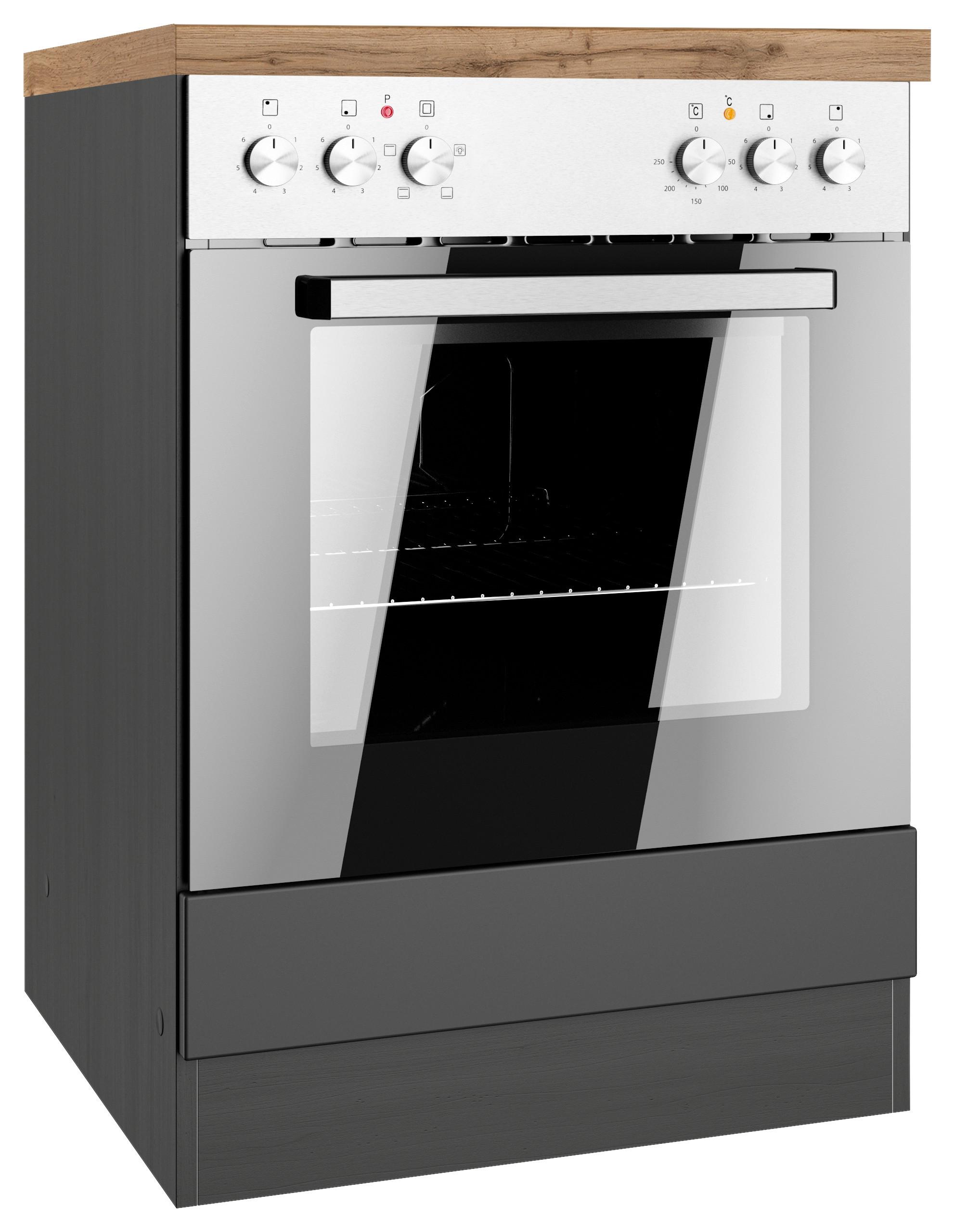 Herdumbauschrank Meran ca. 60x86x60 cm Grau/Eiche - Eiche Wotan/Grau, LIFESTYLE, Holzwerkstoff (60/86/60cm) - Held