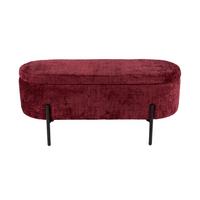 Hockerbank B412828-5 Carla - Schwarz/Dunkelrot, Design, Textil/Metall (95/36/43cm) - Globo