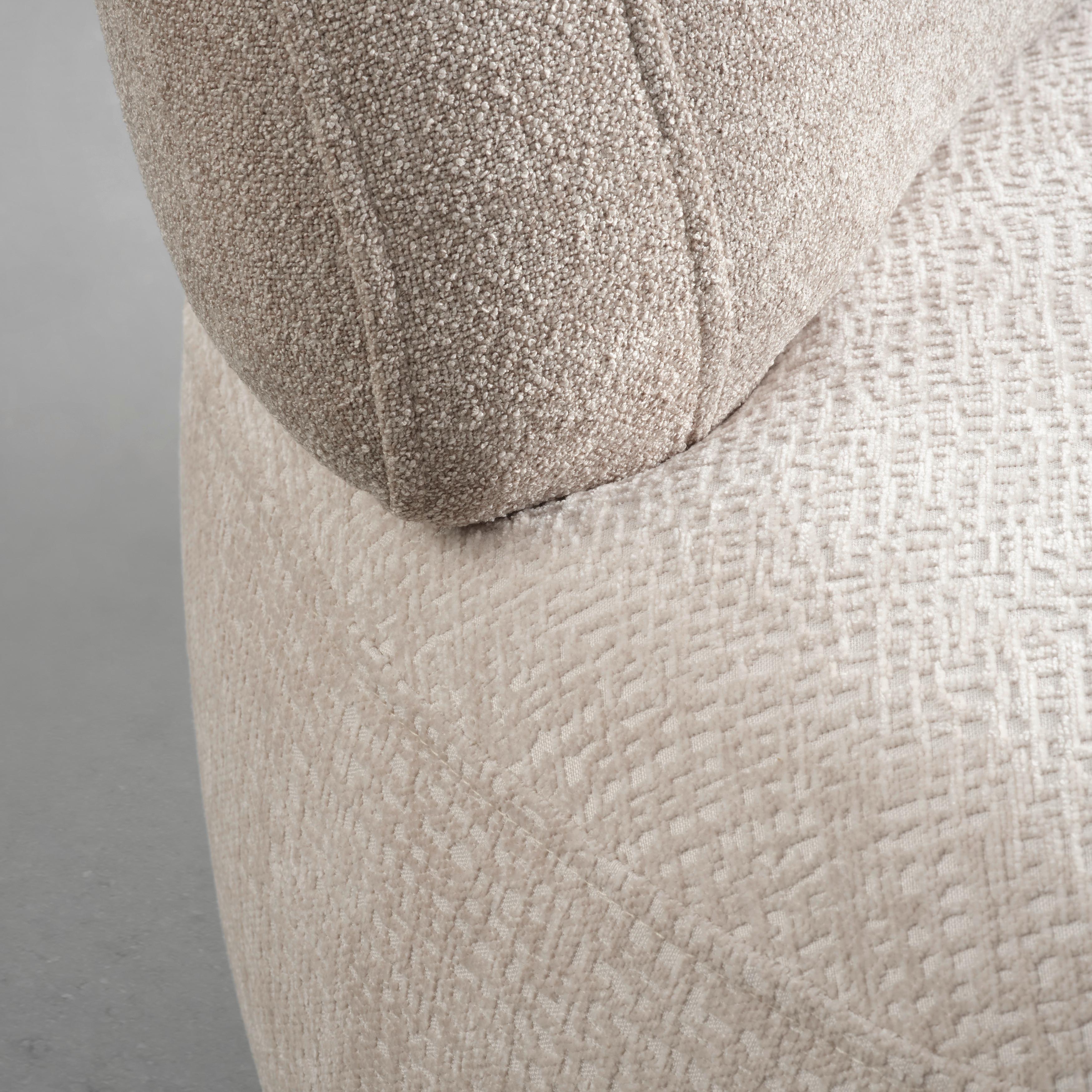 Recamiere Bondy Beige Ottomane mit Armlehne links - Beige/Schwarz, MODERN, Textil/Metall (180/83/105cm) - Premium Living