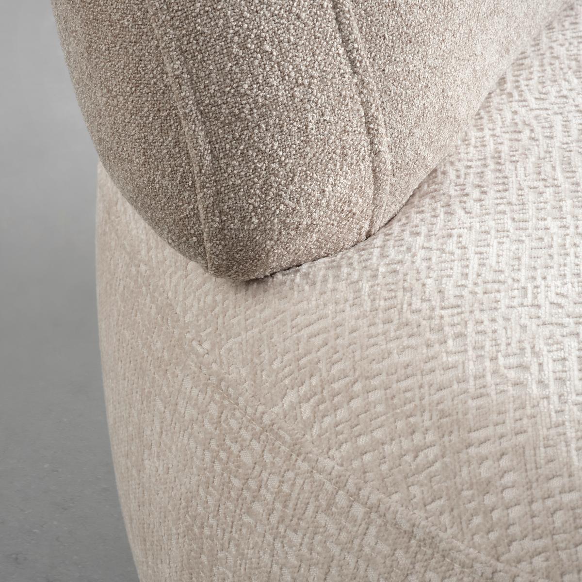 Recamiere Bondy Beige Ottomane mit Armlehne links - Beige/Schwarz, MODERN, Textil/Metall (180/83/105cm) - Premium Living