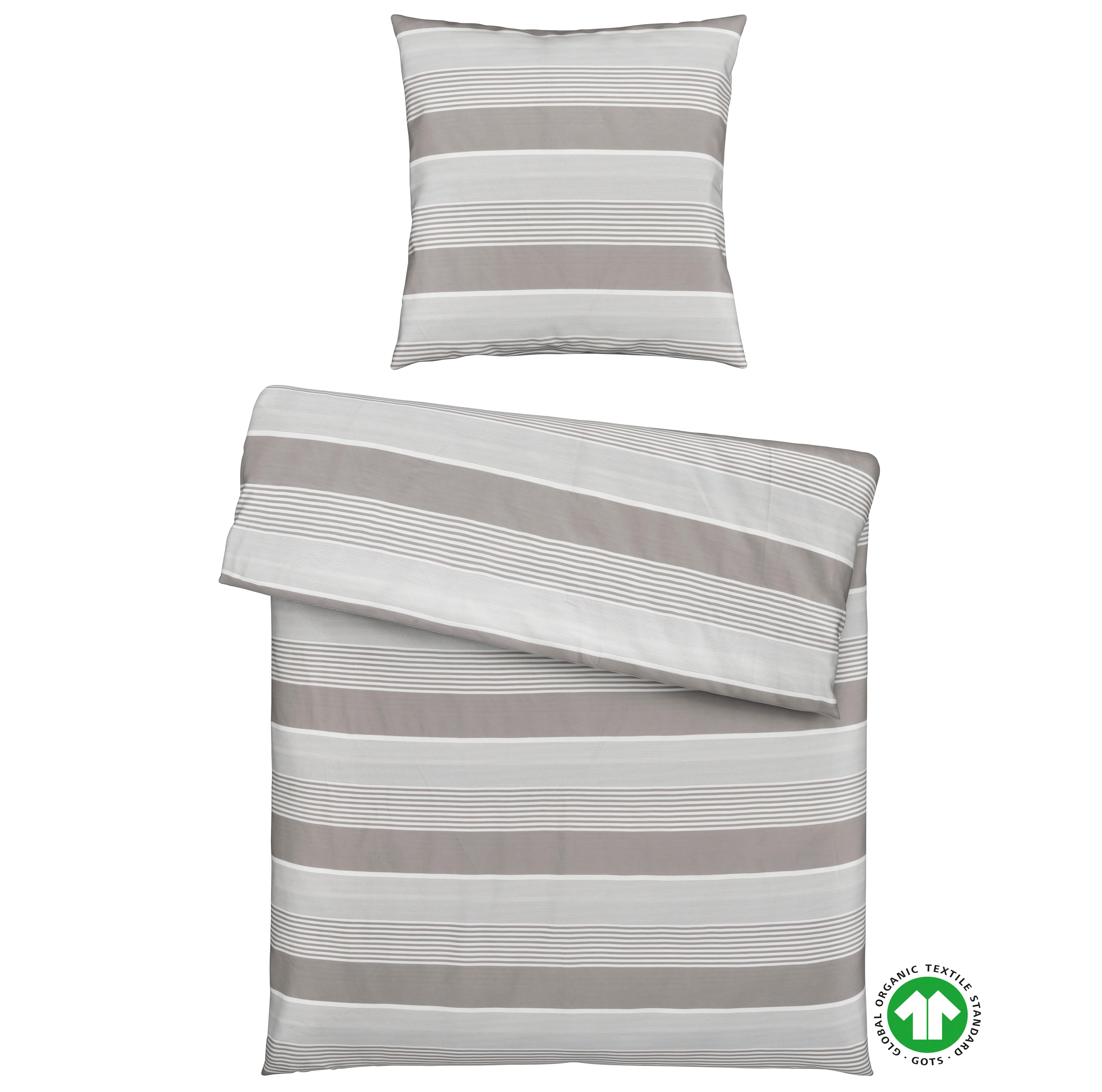 Bettwäsche Bio-Lisa in Grau ca. 140x200cm - Grau, MODERN, Textil (140/200cm) - ecoTree