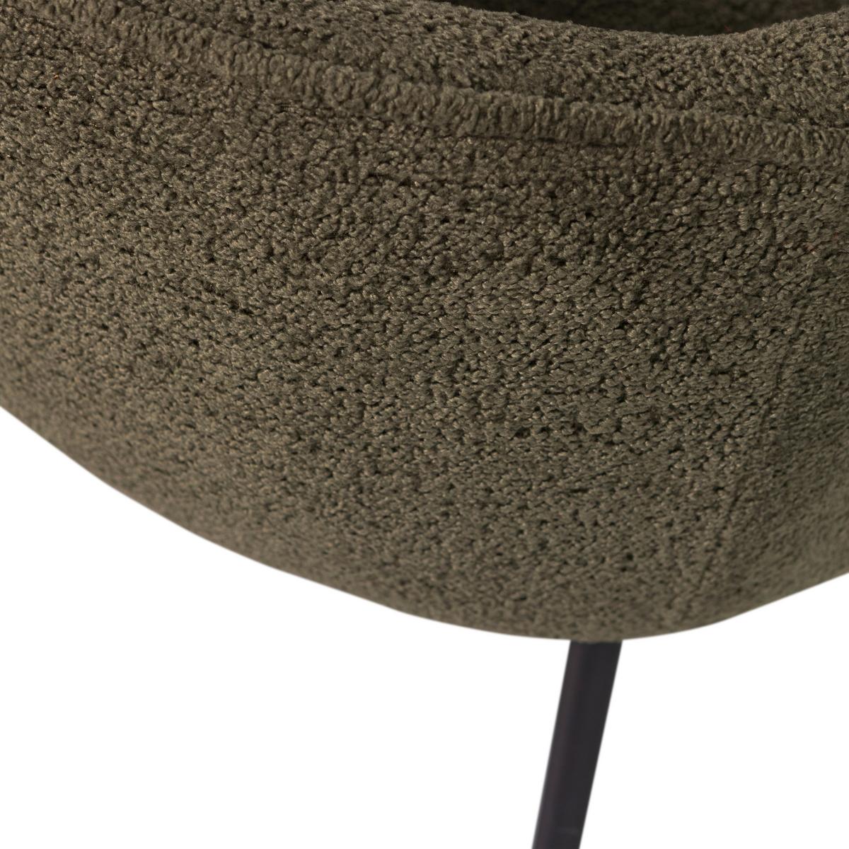 Armlehnstuhl Leon Waldgrün B: 61 cm - Waldgrün/Schwarz, Design, Textil/Metall (61/77/63cm) - Livetastic