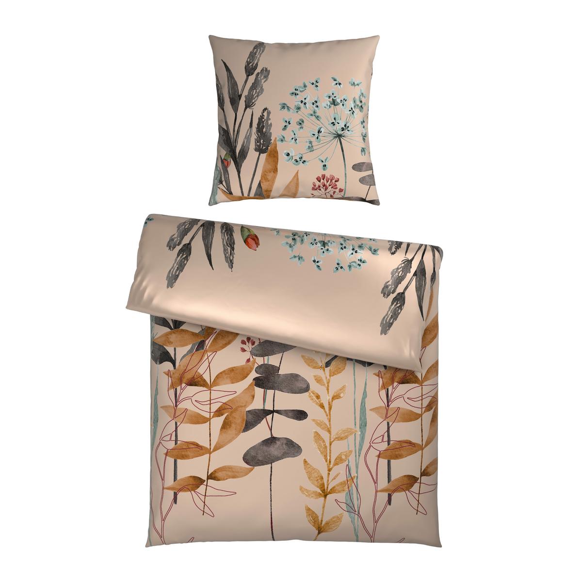 Bettwäsche Leavi Beige ca. 135x200cm - Beige, MODERN, Textil (135/200cm) - Mömax