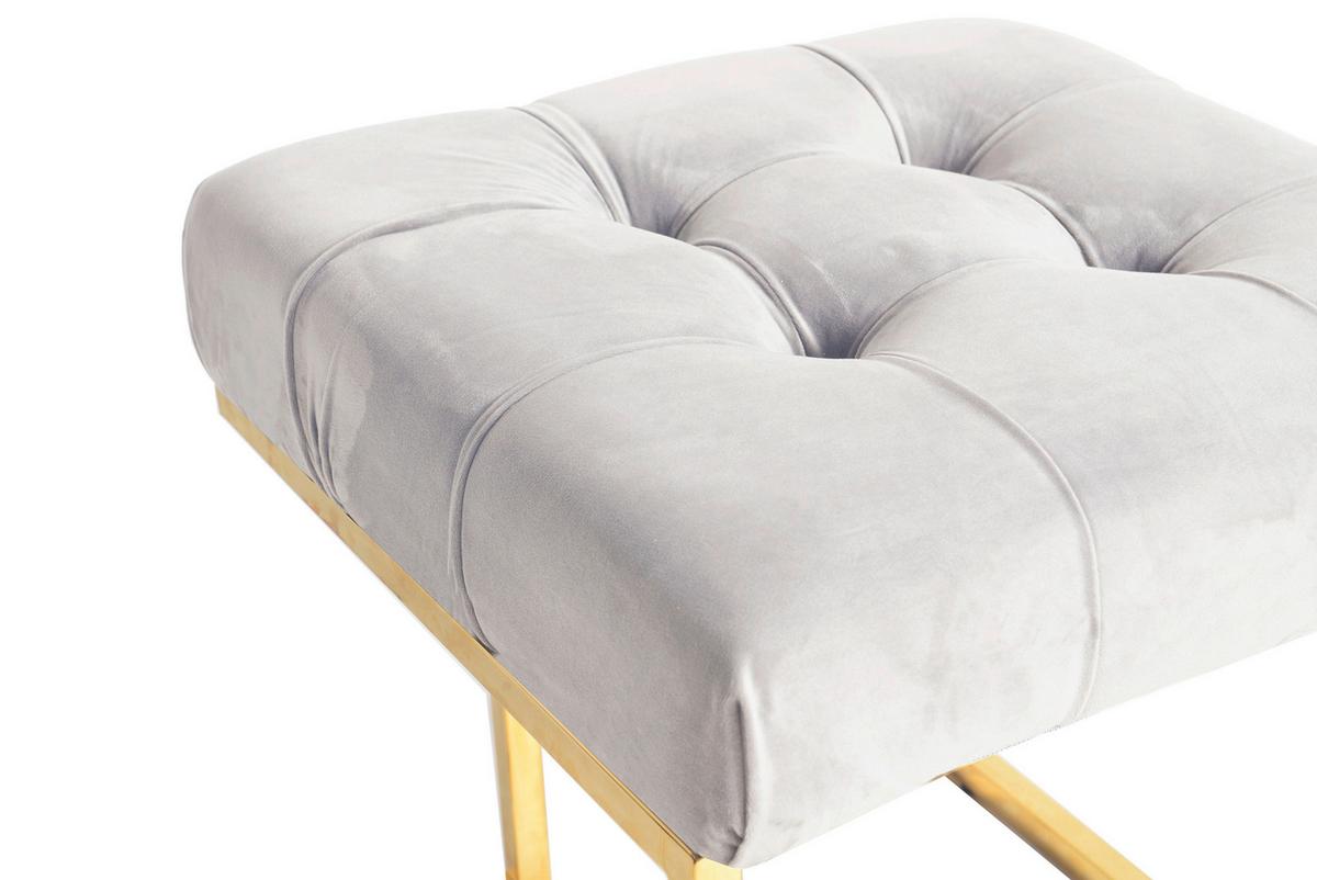 Hocker Rare Taupe Samt - Taupe/Goldfarben, Design, Textil/Metall (48/48/48cm) - Kayoom