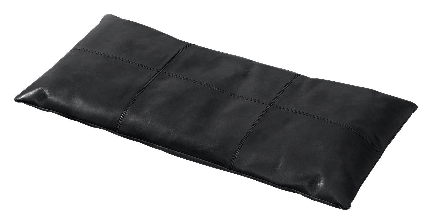 Bankauflage Lederkissen - Schwarz, Design, Leder (73/3/35cm) - MID.YOU