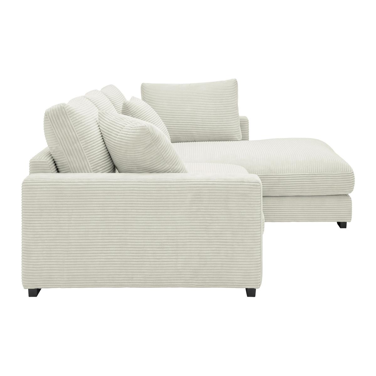 Ecksofa Pedro Creme - Creme/Schwarz, MODERN, Kunststoff/Textil (300/190cm) - Mömax