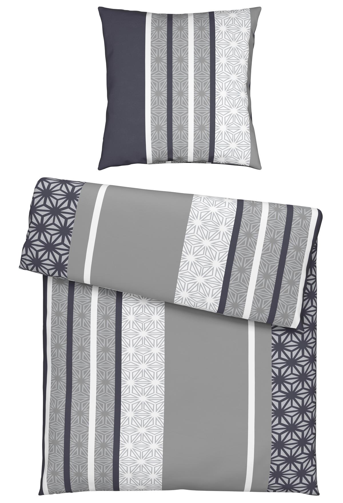 Bettwäsche Sara in Grau ca. 135x200cm - Grau, Textil (135/200cm) - Based