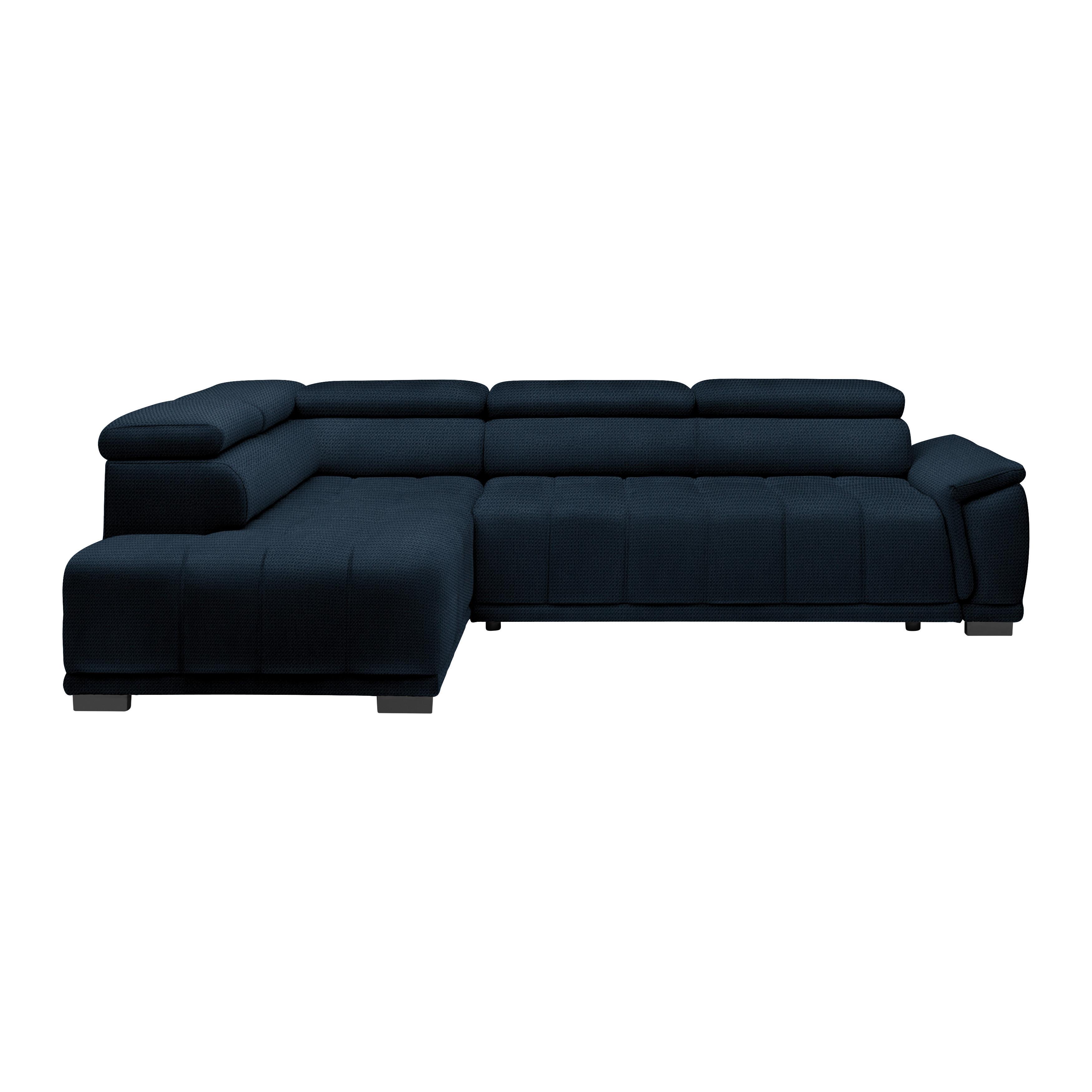 Ecksofa Gremio links Dunkelblau - Schwarz/Dunkelblau, MODERN, Kunststoff/Textil (206/283cm) - Premium Living