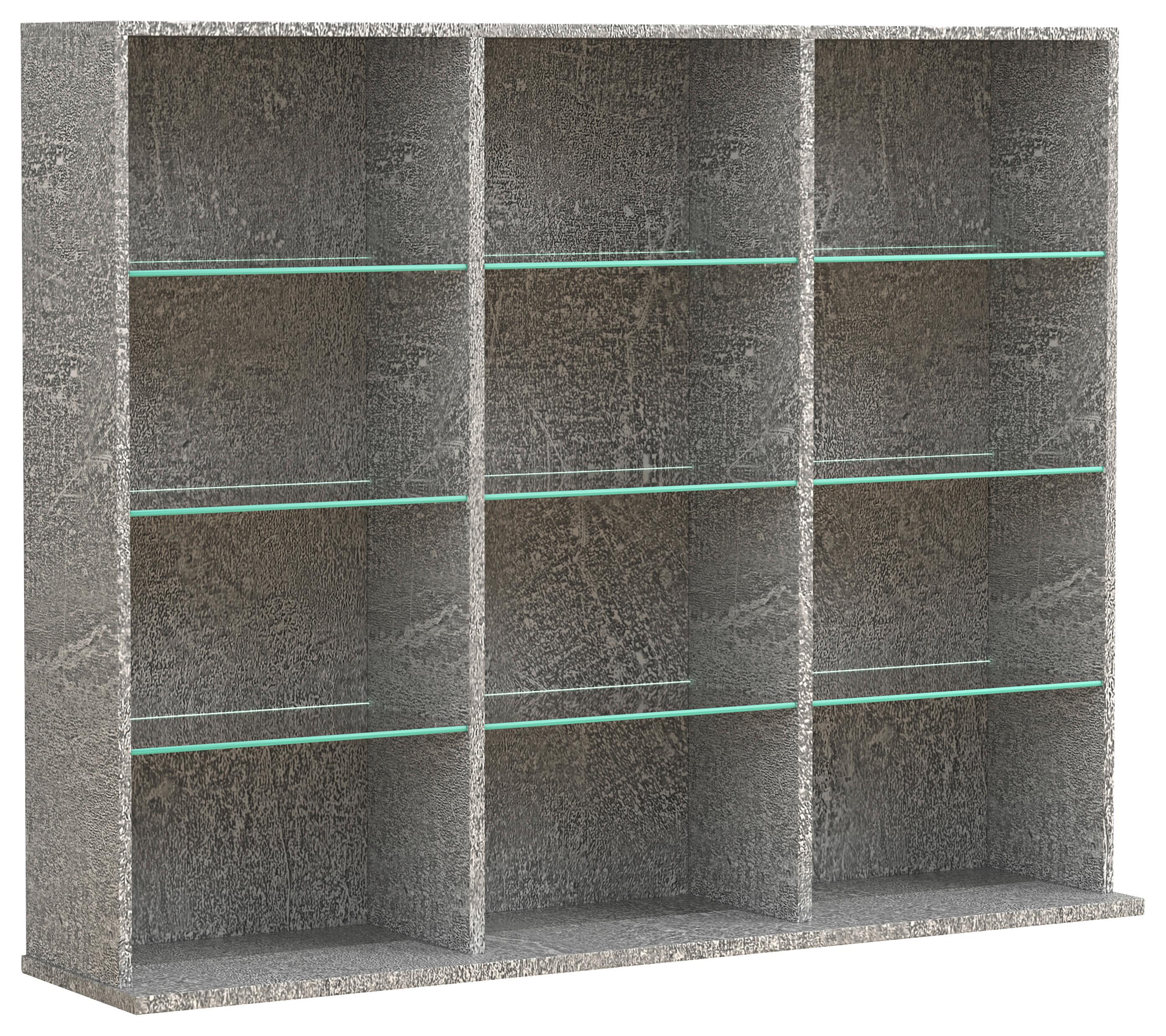 REGAL ZILAS L - Grau, Design, Glas/Holzwerkstoff (102/82/23cm) - MID.YOU