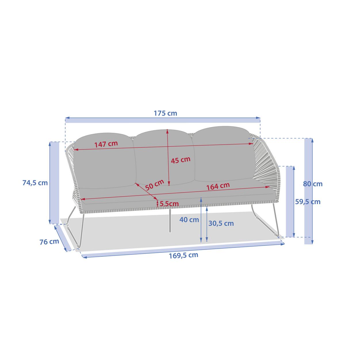 Vrtni Set Belano - zelena/bež-smeđa, Basics, metal (290,4/170/73,6cm)