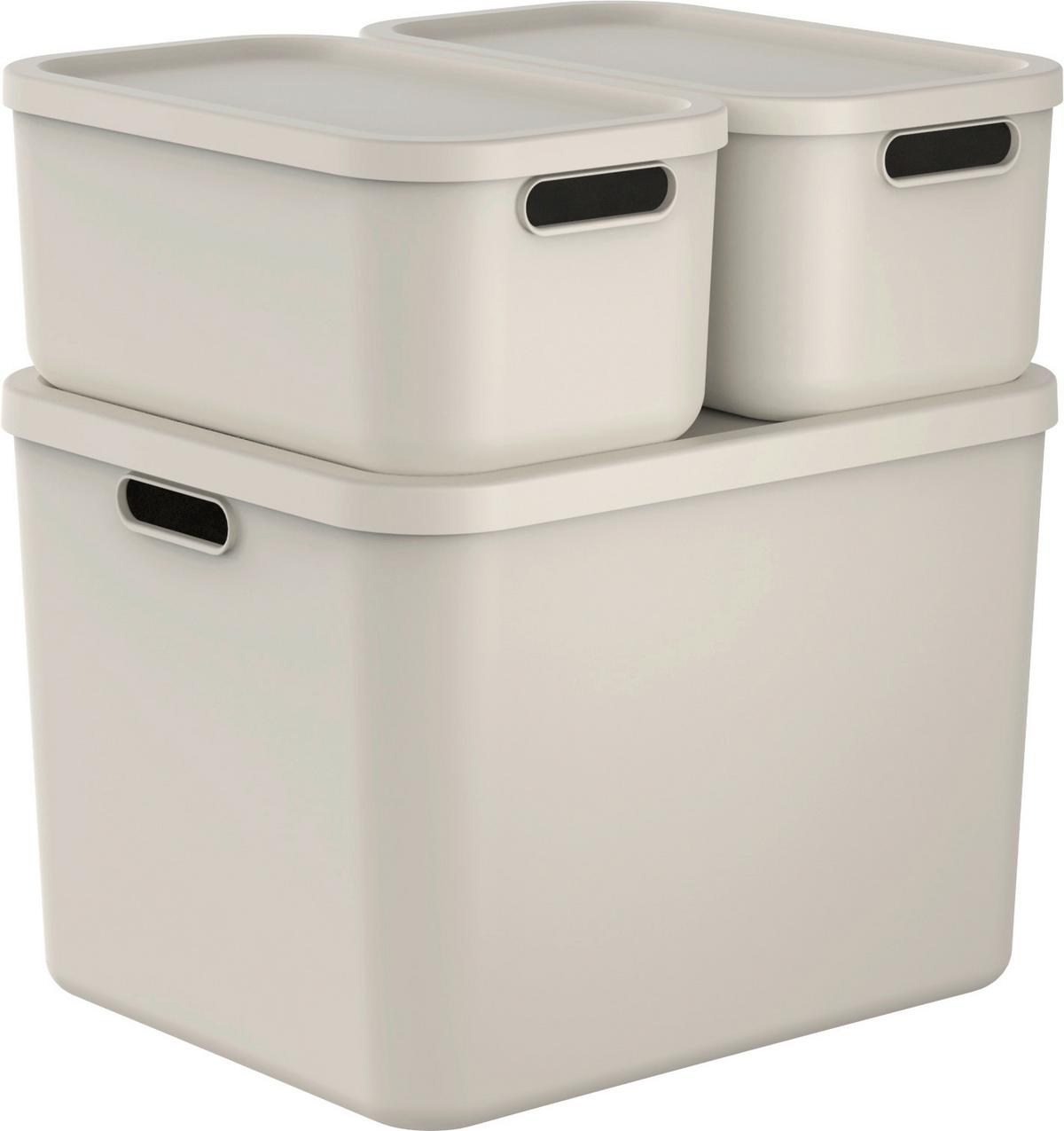 POJEMNIK DO PRZECHOWYWANIA 1068207422 - cappuccino, Konventionell, tworzywo sztuczne (48,9/40,5/34cm) - Rotho