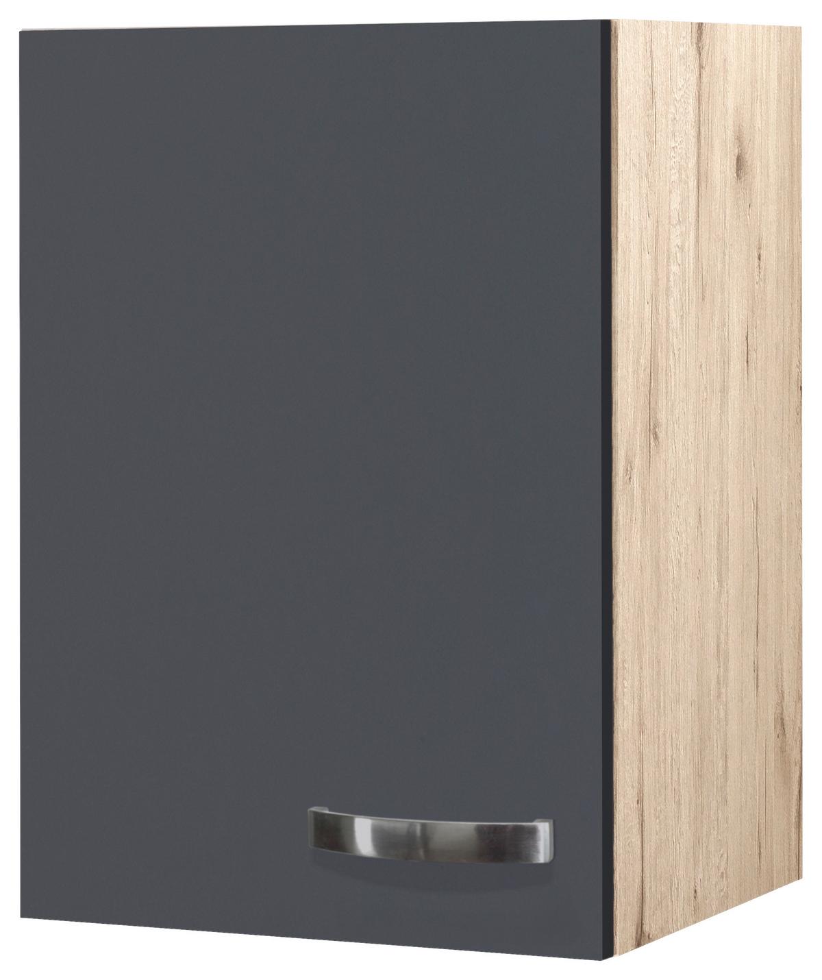 Küchenoberschrank Shadow ca. 40x54x32 cm Grau/Eiche - Edelstahlfarben/Dunkelgrau, MODERN, Holzwerkstoff/Metall (40/54/32cm) - FlexWell