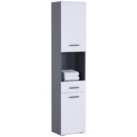 Visoka Omara Pearl New - bela/antracit, Konvencionalno, umetna masa/leseni material (40/188,5/29,6cm)